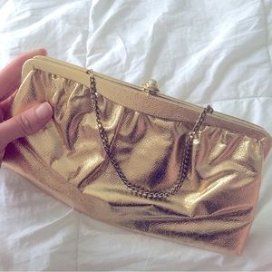 Vintage metallic gold evening bag